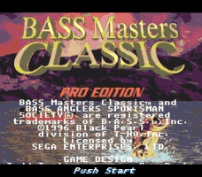 Bass Masters Classic Pro Edition Title Screen